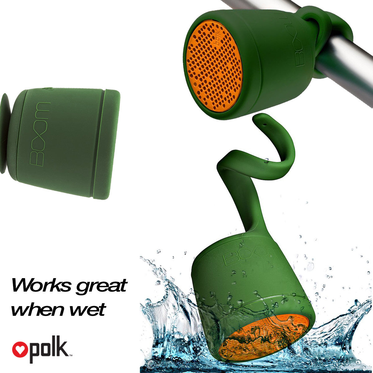 Polk Audio - BOOM Swimmer Duo Portable Bluetooth Waterproof Speaker